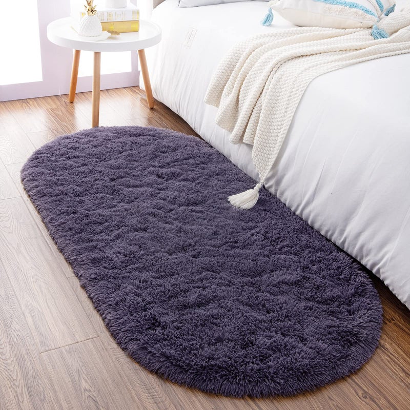Noahas Ultra Soft Fluffy Bedroom Rugs Kids Room Carpet Modern Shaggy Area Rugs Home Decor 2.6' X 5.3', Taro Purple - Image 1